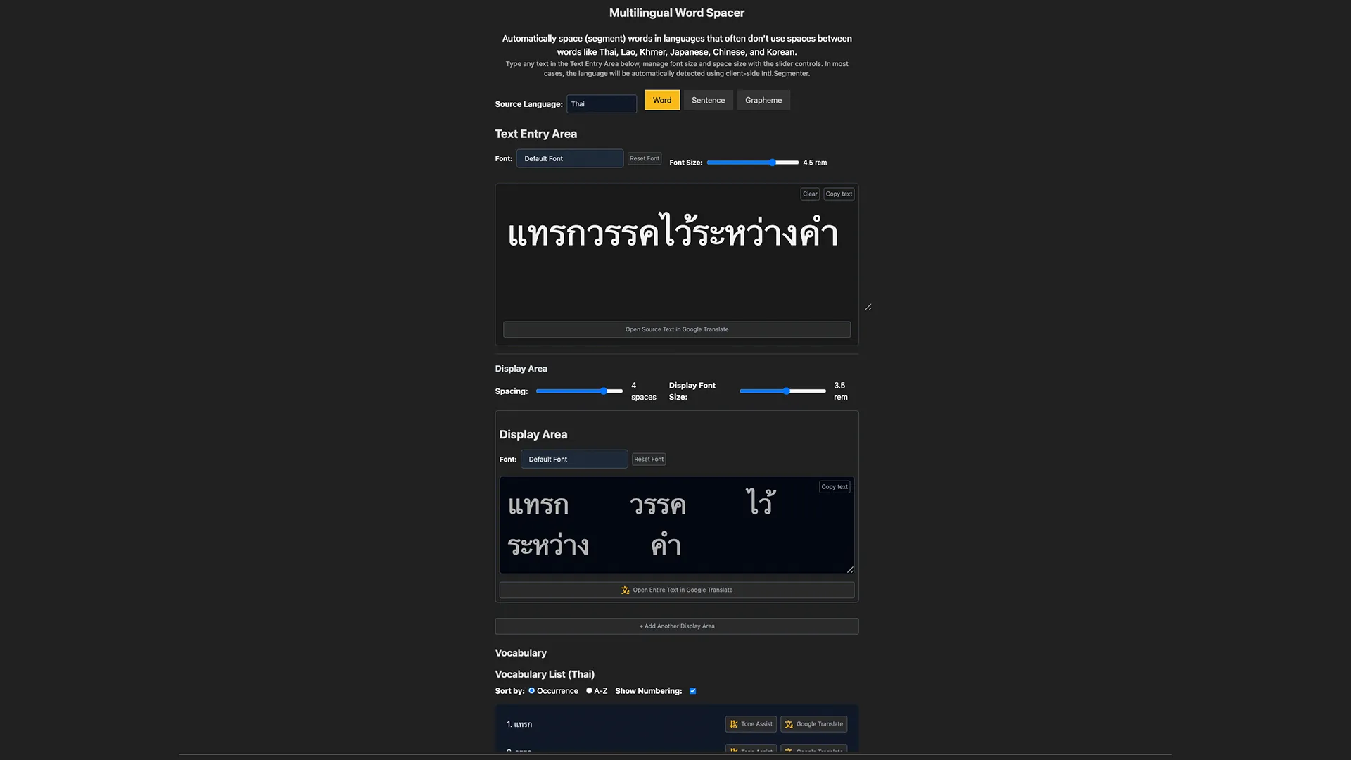 Multilingual Word Spacer